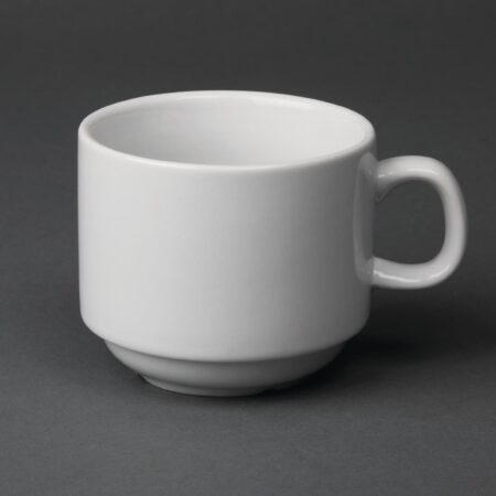 Olympia Whiteware Stacking Tea Cups 210ml