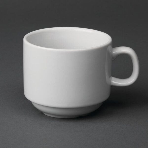 Olympia Whiteware Stacking Tea Cups 210ml