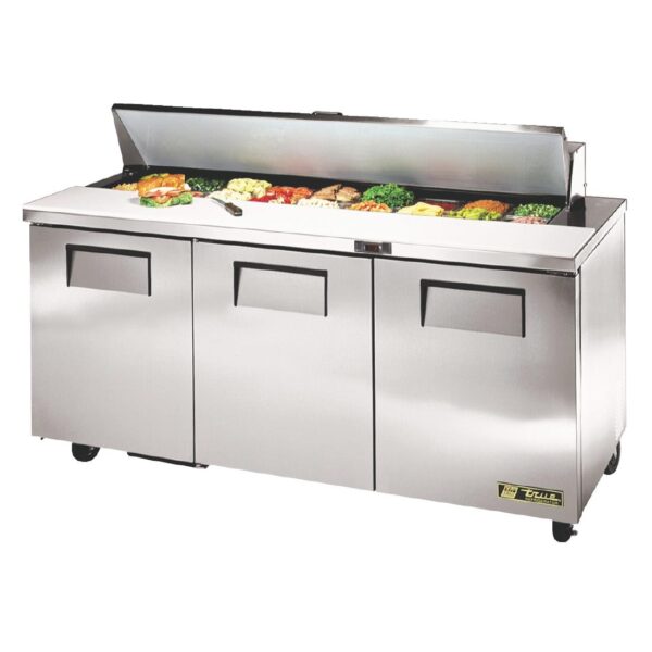 True Salad Prep Counter 3 Door 538Ltr Stainless Steel