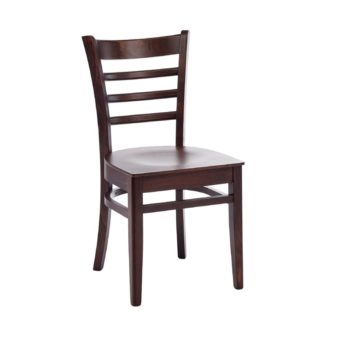 Fameg Slatted Side Chairs Walnut Finish (Pack of 2