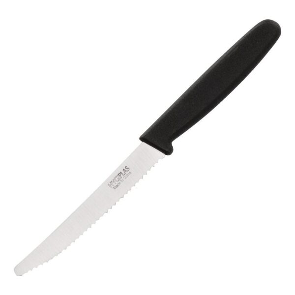 Hygiplas Black Serrated Tomato Knife 10cm