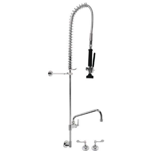 3monkeez Concealed Mount Pre-Rinse Tap with 12in Pot Filler Black