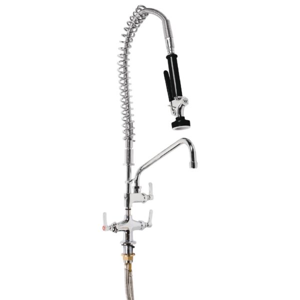 3monkeez Dual Hob Mounted Pre-Rinse Spray Tap with Pot Filler Black 12in