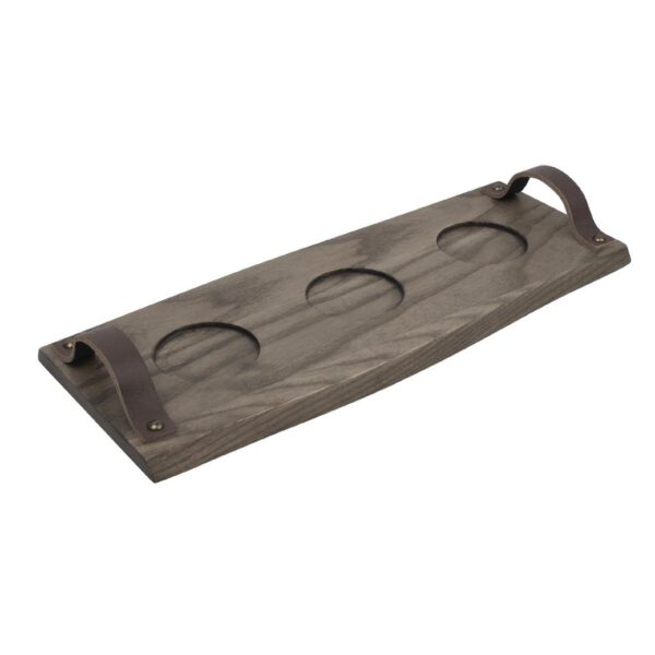 Olympia Ash Serving Platter with Leather Handles 370mm