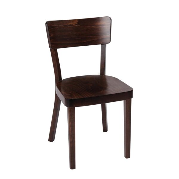 Fameg Plain Sidechair Walnut Finish (Pack of 2