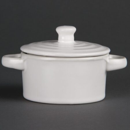 Olympia Mini Round Pots White 122 x 85mm