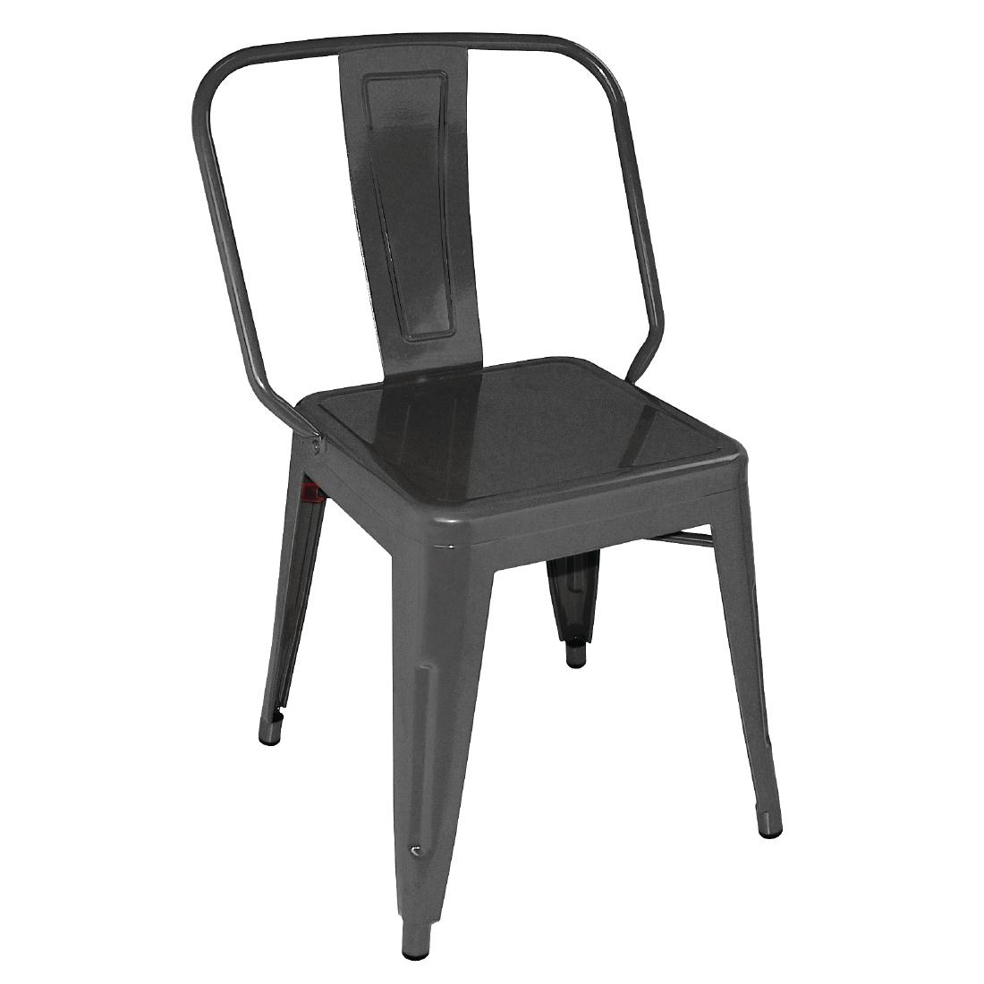 Bolero Steel Bistro Side Chairs Black (Pack of 4