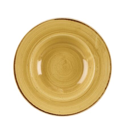 Churchill Stonecast Round Wide Rim Bowl Mustard Seed Yellow 240mm