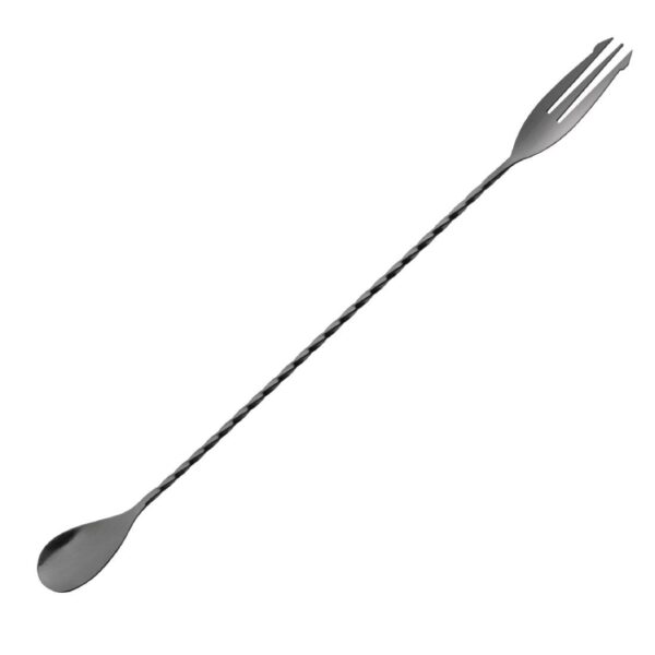 Olympia Cocktail Mixing Spoon with Fork Gunmetal