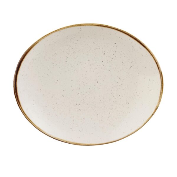 Churchill Stonecast Barley White Oval Coupe Plate 192 x 160mm