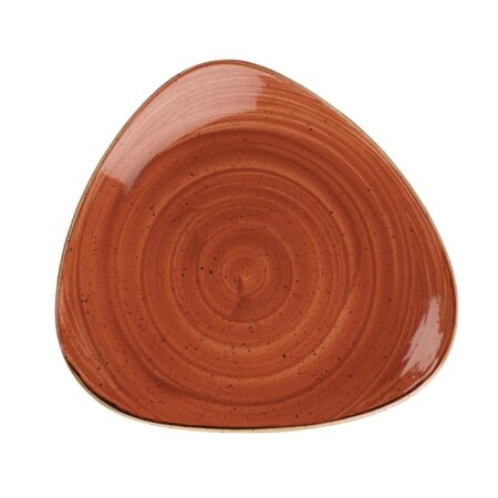 Churchill Stonecast Spiced Orange Triangular Plate 229mm