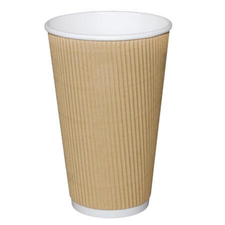 Fiesta Ripple Wall Disposable Cups Kraft 450ml x500