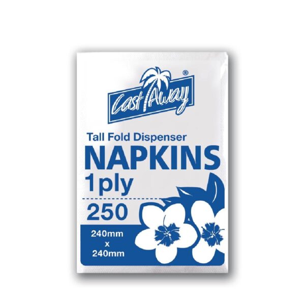 White Tall Fold Dispener Napkins 240 x 240 mm