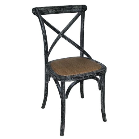 Bolero Black Wooden Dining Chairs with Backrest (Pack of 2