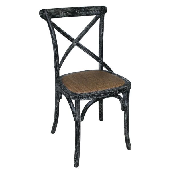 Bolero Black Wooden Dining Chairs with Backrest (Pack of 2