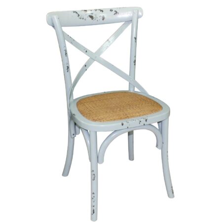 Bolero Blue Wooden Dining Chairs with Backrest (Pack of 2