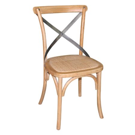 Bolero Natural Wooden Dining Chairs with Backrest (Pack of 2