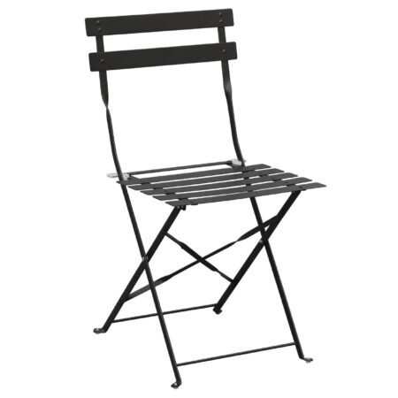 Bolero Black Pavement Style Steel Folding Chairs (Pack of 2