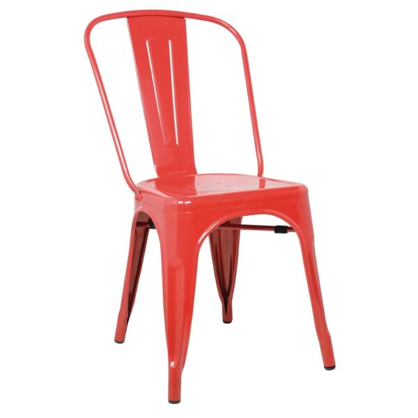Bolero Red Steel Bistro Side Chair (Pack of 4
