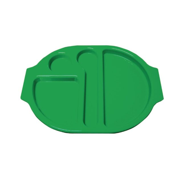 Kristallon Plastic Food Compartment Tray Green Large